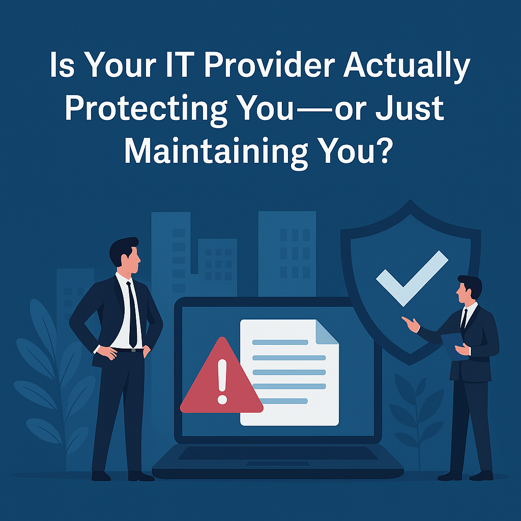 Featured image for “Is Your IT Provider Actually Protecting You—or Just Maintaining You?”